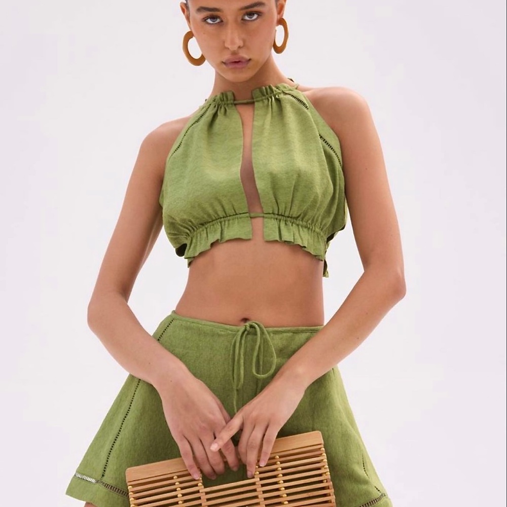Cult Gaia Palm Green Orli Top New with Tags Sz M